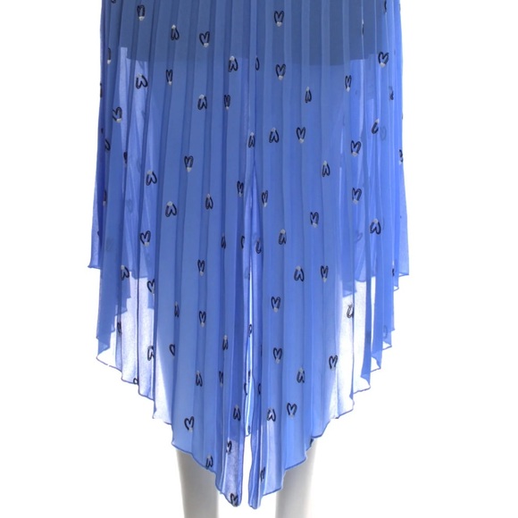 💕HP💕Maje jengo has pleated heart print midi blue skirt - Picture 4 of 7